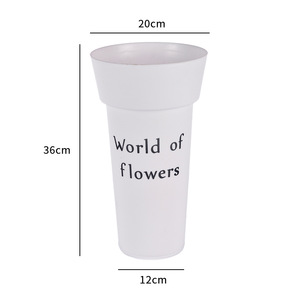 Maceta decorativa de alta calidad <span class=keywords><strong>para</strong></span> flores cortadas, Cubo de flores de plástico blanco y negro <span class=keywords><strong>para</strong></span> decoración del hogar - Product Image 6