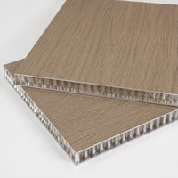 Panneau en aluminium nid d'abeille à grain de bois gris chaud personnalisé pour revêtement mural intérieur