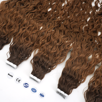 Extensiones de Cabello Virgen Ruso con Cinta Adhesiva Invisible, Cabello Humano 100% Ondulado, Fábrica LanXun
