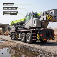 Grue de chantier de 80 tonnes ZTC800A5 pour la construction de ponts, le levage de poutres, l'érection de segments préfabriqués, flèche de 50 m