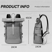 Nouveau Sac à Dos Roll-Top 2026 pour Ordinateur Portable (15,6 pouces) – Extensible, Décontracté, Résistant à l'Eau – Idéal pour Hommes et Femmes