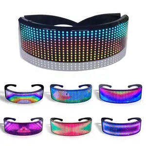 Controlled Wireless Rechargeable Glasses Edit Message DIY APP LED Glasses