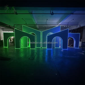 Arche de toile de fond pour événements de mariage, en acrylique et PVC, avec éclairage RGB pour scène de mariage - Product Image 4