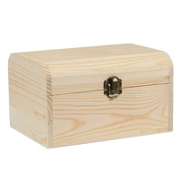 Ensemble de 3 coffres au trésor en bois non peints Boîte de rangement en bois poli pour bijoux
