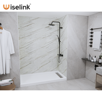 Wiselink Panneaux muraux de salle de bain Surface solide moderne Surround de douche étanche antistatique pour hôtel appartement utilisation