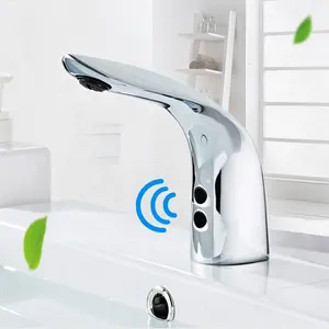 Latest design deck mount automatic sensor smart chrome brass water saving washing faucet tap faucet wash basin faucet
