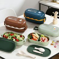 Boîte à lunch en acier inoxydable pour employés de bureau, compatible micro-ondes, pour étudiants, résistante au lave-vaisselle, design double couche, pique-nique, salade, qualité alimentaire
