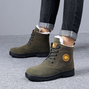 Botas de Nieve para Hombre, Color Caqui, Forradas de Lana, Impermeables, Cálidas, de Caña Alta, para Senderismo al Aire Libre - Product Image 2