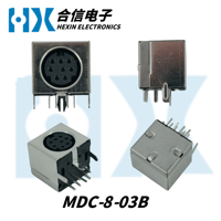 Connecteur Circulaire HX MDC-8PIN Noir à Base Mini DIN Femelle, Boîtier en Fer, Prise de Clavier, Vente Directe Usine