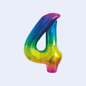 Party Love Metallic Foil Balloon Number 4 Multicolor 1M Double Sided <b>Birthday</b> Party <b>Decorations</b> - Product Image 3