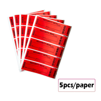Transferencia de etiquetas a prueba de manipulaciones, garantía de seguridad, pegatinas vacías, rojo, azul, grande, 35*120mm, triple Número de serie, pegatina de sello