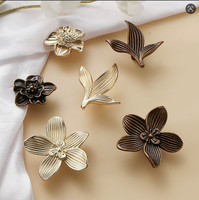 Poignée de tiroir classique en forme de fleur à trou unique, bouton de meuble de luxe de style antique créatif