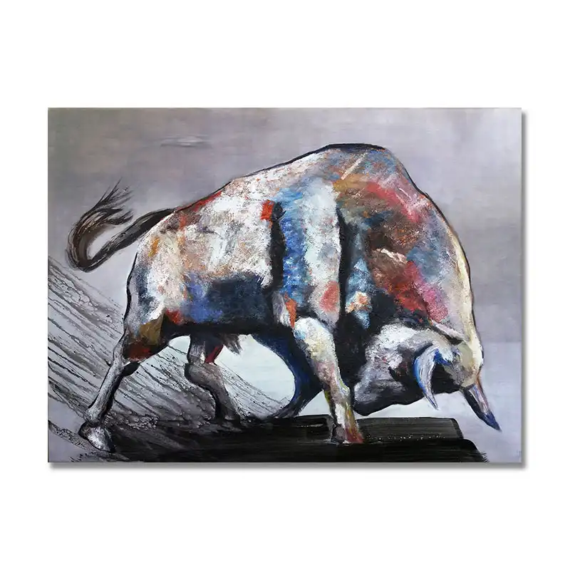 Абстрактная картина Bullfight ручной работы с животными постеры и принты скандинавские настенные картины для гостиной