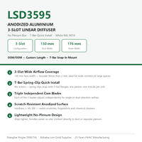 Diffuseur linéaire en aluminium extrudé de qualité supérieure LSD3595, grille d'air à motif réglable pour installations CVC haut de gamme