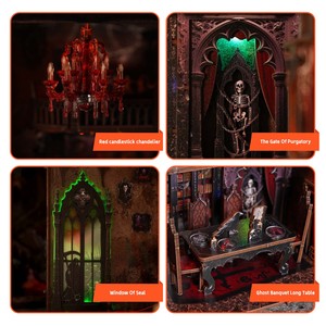 Maßgefertigtes Y-TOP 3D Holz-Bücherregal DIY-Set 1:1 Maßstab Gruseliges Dunkles Haus Miniatur für Halloween Regal-Deko & Geschenksets - Product Image 4