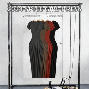 Vestido Casual Ecológico para Mujer, Verano 2024, Cuello Cuadrado, Maxi, Ajustado, 100% Poliéster - Product Image 2