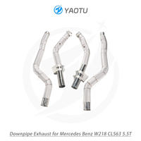 Tuyaux d'échappement en acier inoxydable YT 304 pour Mercedes Benz W218 CLS63 5.5T avec isolation thermique et bouclier thermique