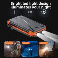 Chargeur portable solaire en plastique à clapet 20000 mAh grande capacité pour extérieur avec câble intégré et charge rapide sans fil 15W