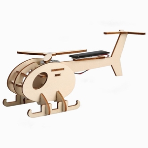 ชุดประกอบเฮลิคอปเตอร์พลังงานแสงอาทิตย์ไม้ OKYN-G5428-21 ประกอบง่าย ของเล่นเสริมพัฒนาการสำหรับเด็ก - Product Image 1