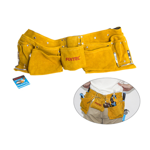 FIXTEC Hot Style Multifunctional <b>Tool</b> Suede Leather Waist <b>Belt</b> Bag With 11 Pockets for Electrician Repair FHTB2055L/FHTB2258L To - Product Image 1