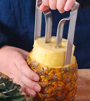 Éplucheur et trancheur d'ananas manuel en acier inoxydable, durable, avec extracteur de pulpe, compatible lave-vaisselle, outils pour fruits et légumes