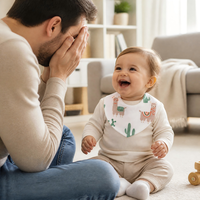 Bavoir pour bébé, imprimés de dessins animés, coton pur, fermeture à boutons, lavable, antibactérien, en forme de U, pour garçons et filles