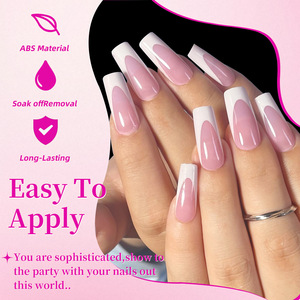 Lot de 144 faux ongles artificiels préfabriqués pour doigts et orteils – Kit de pose rapide réutilisable – Embouts d'ongles français - Product Image 5