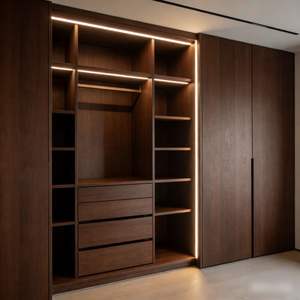 Armario Moderno a Medida con Diseño Personalizado, Armario de Melamina con Puerta de Madera Sólida, Muebles de Almacenamiento para Dormitorio - Product Image 4