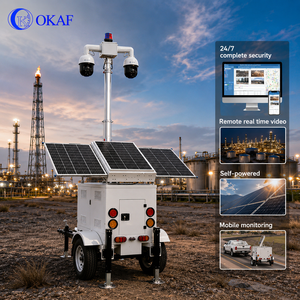 Tour de surveillance mobile solaire OKAF avec système de caméra de sécurité solaire pour la surveillance des chantiers de construction - Product Image 1