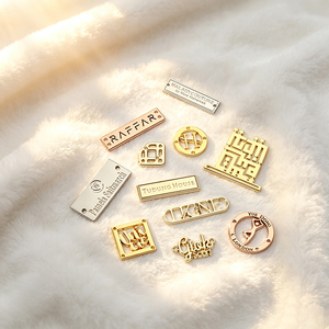 Cheap Wholesale Custom Zinc Alloy 2 Hole Engraved Brand Logo Metal Plates <b>Tags</b> for Shoes Cloth <b>Bags</b> Swimwear Accessories - Product Image 3