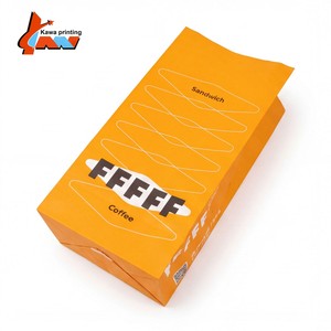 Boîte à sandwich en papier orange imprimée sur mesure, emballage à emporter pour café, boîte à lunch jetable de qualité alimentaire avec logo pour restaurant - Product Image 1