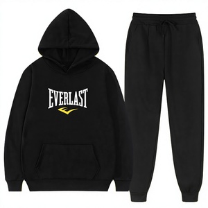 Unisex Custom EVERLAST Heat-Transfer Printed 220g Winter Hip Hop Streetwear Tracksuit Joggers Men's Hoodies Sweatpants <b>Set</b> - Product Image 3