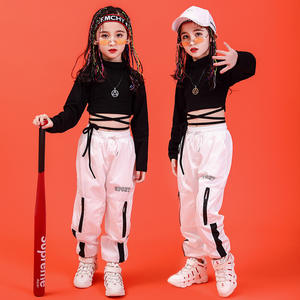 Ropa de Hip Hop para Niños, Sudadera Negra, Top Corto, Pantalones Casuales para Niña, Disfraz de Danza Jazz, Ropa de Baile de Salón - Product Image 2