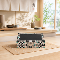 Boîte à sushi Bio Bento, emballage à emporter personnalisé pour sushi avec séparateur, boîte en carton noir pour sushi avec fenêtre