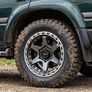 Jantes forgées Beadlock gris foncé mat tout-terrain en alliage 15-20 pouces 17x8.5 17x9 6x139.7 pour Land Rover Defender Suzuki Jimny - Product Image 1
