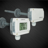 MTH500S: Sensor Transmisor Digital de Temperatura y Humedad para HVAC/Cuartos Limpios, 0-5V/RS485/4-20mA/0-10V, LCD, Transductor de Ducto, ABS/IP65