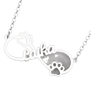 Collana alla Moda in Acciaio Inossidabile con Impronta di Zampa Animale, Ciondolo Minimalista Personalizzabile con Nome, Grazioso Regalo di Compleanno <span class=keywords><strong>per</strong></span> Ragazze - Product Image 5