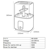Stérilisateur électrique de biberon 3 en 1 écologique personnalisé fabricants de lait alimentaire séchoir plus chaud machine de désinfection ensemble solide personnalisé