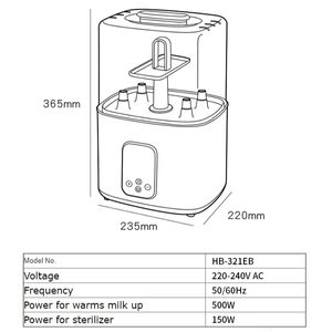 مخصص صديق للبيئة 3-في -1 زجاجة طفل كهربائية معقم أدوات صنع الحليب الطعام المجفف المدفيء آلة التطهير الصلبة مجموعة مخصصة - Product Image 6
