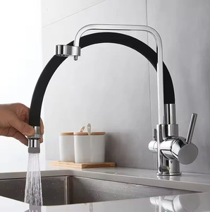 <span class=keywords><strong>Robinet</strong></span> de cuisine YF 2026 moderne et contemporain en laiton nickel brossé 3-en-1 avec <span class=keywords><strong>robinet</strong></span> d'eau pure, bec flexible en silicone et 3 modes de <span class=keywords><strong>jet</strong></span> - Product Image 3
