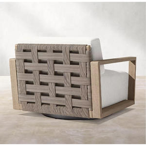 Sillón Giratorio Personalizado, Muebles de Patio de Estilo Moderno, Sofás de Jardín de Madera de Teca para Exteriores - Product Image 4