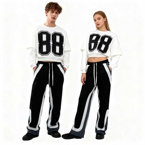 Conjunto de Sudadera con Capucha Oversize Unisex 2026, 100% Algodón, Mangas de Doble Capa, Estampado a Color, Estilo Urbano, Deportivo, Informal - Product Image 2