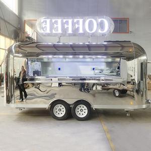 Camion de crème glacée de restaurant mobile de remorque de restauration rapide de café de chariot de vente de rue d'acier inoxydable - Product Image 6