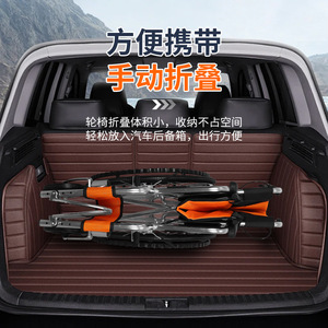 Fauteuil roulant manuel pliable 24 pouces, léger, durable, portable, pour personnes âgées, utilisation en extérieur - Product Image 5