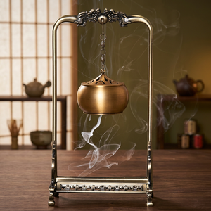 Quemador de Incienso Metálico con Diseño Colgante, Base para Quemador de Incienso, Difusor de Aromaterapia, Uso en Todas las Estaciones, Ramadán, Eid, Religioso - Product Image 1