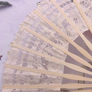 Abanico de Encaje para Mujer, Elegante Abanico de Algodón Hecho a Mano, Abanico Vintage Retro con Varillas de Bambú y Borlas de Seda para Boda - Product Image 6