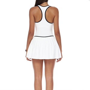 Kadın Spor Kolsuz V Yaka Nem Emici Nefes Alabilen Spandeks/Naylon Cepli ve Şortlu Elbise - Product Image 6