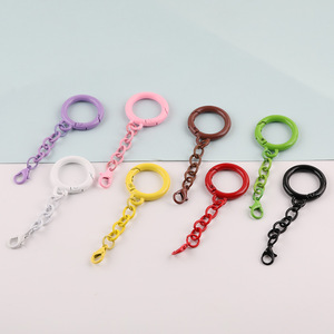 Colorful Baking Paint Metal Spring Ring Chain Keychain Diy Jewelry Accessories for <b>Bag</b> Craft Projects Middle Size Licensed - Product Image 1