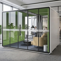 Cabine Acoustique Intelligente Moderne en Aluminium Insonorisée pour Bureau à Domicile, Idéale pour l'Étude en Extérieur, l'Intimité et les Appels Vidéo, Modulaire et Extensible
