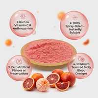 Premium gesproeid gedroogd bloedsinaasappelpoeder 100% natuurlijk fruitpoeder, voedingsmiddelkwaliteit, grondstof, monster, bulk levering, dranken, bakken, 100%